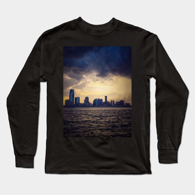 Skyline, Battery Park, Manhattan, New York City Long Sleeve T-Shirt by eleonoraingrid